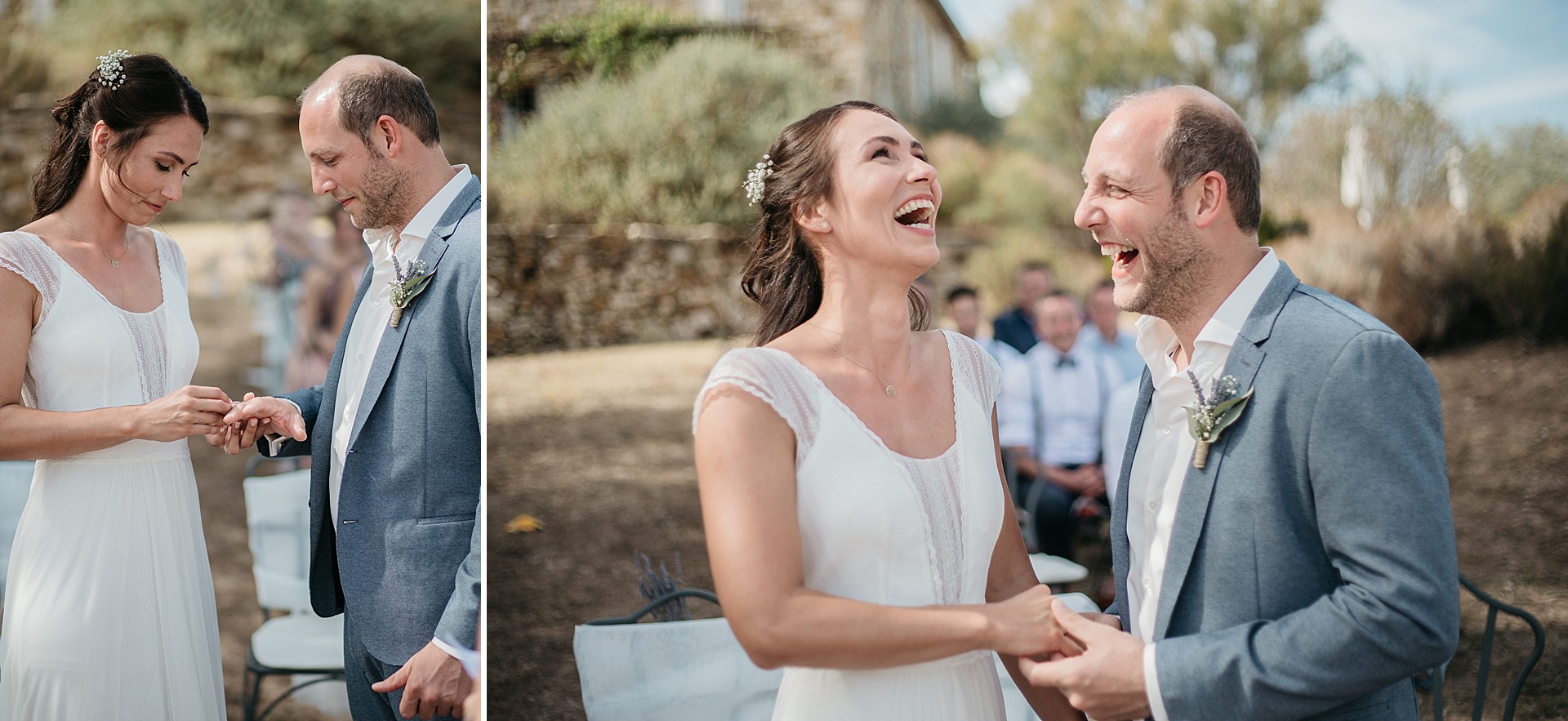 Traumhafte Hochzeit in der Provence. Die Ringübergabe.