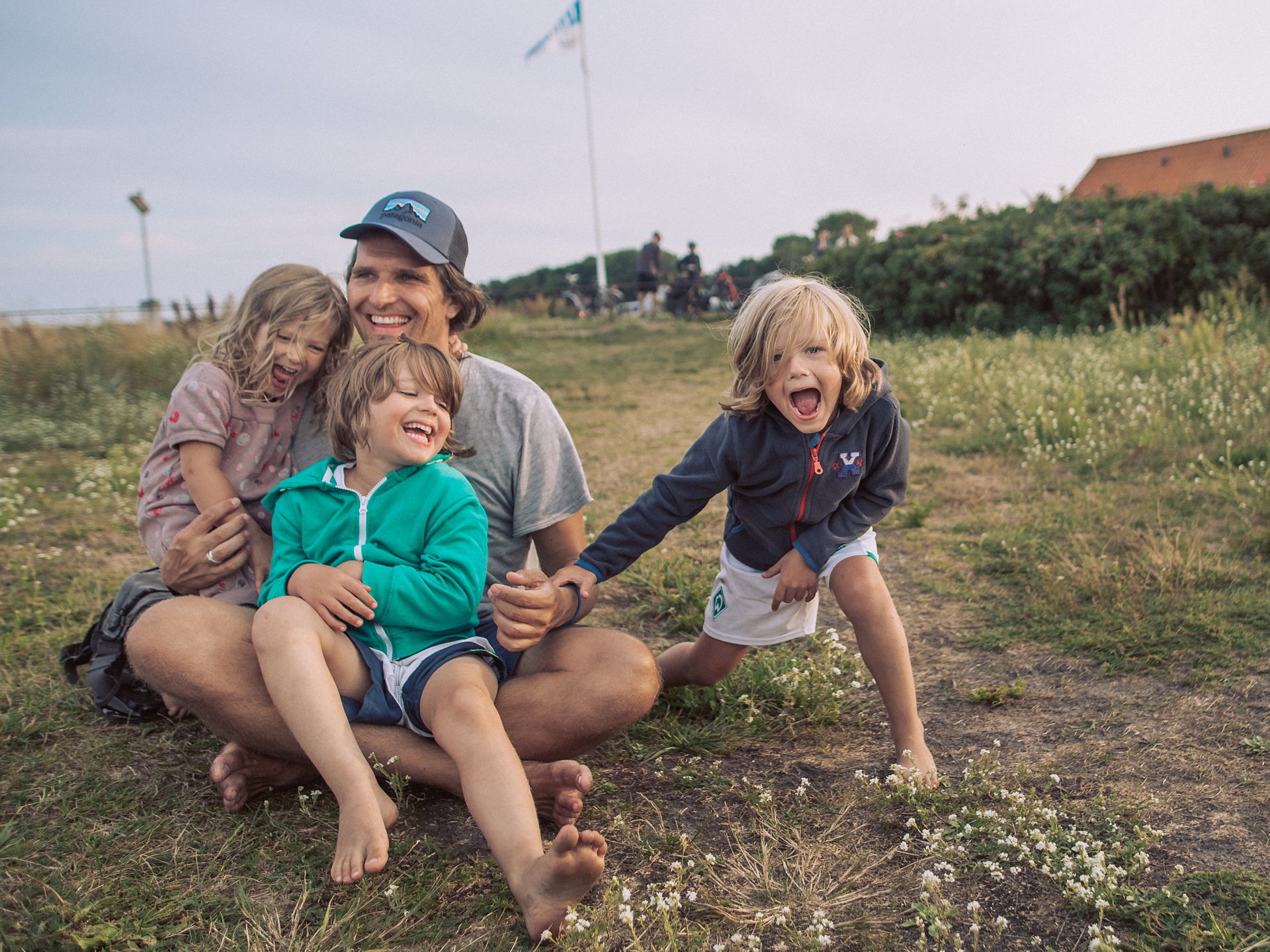 Familienfoto mit Papa